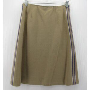 VINTAGE Gino Paoli Skirt 12 Wool A-Line 70s Striped Pull On Italy *